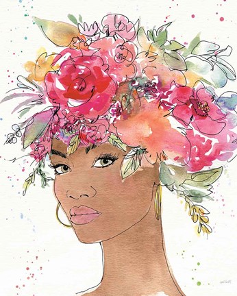 Framed Floral Figures XI Print