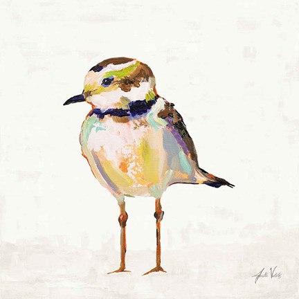 Framed Coastal Plover II Linen Print