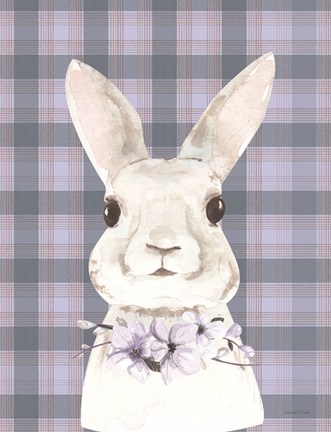 Framed Plaid Bunny Floral Print