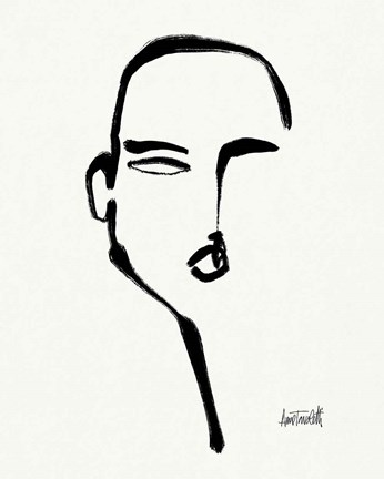 Framed Brush Portrait II Print