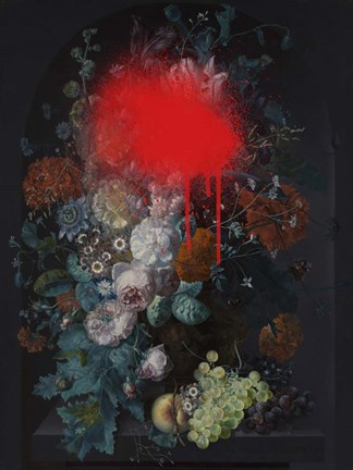 Framed Sprayed Arrangement I Print