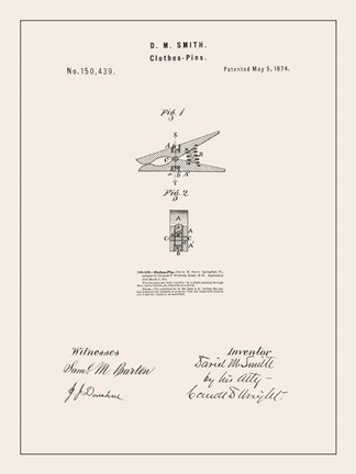 Framed Laundry Patent II Print