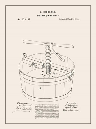 Framed Laundry Patent III Print