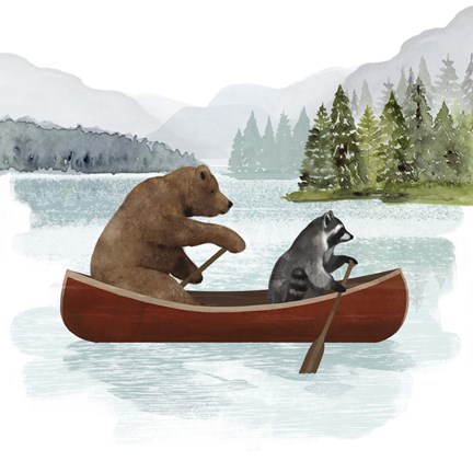 Framed Canoe Trip I Print