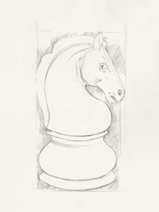 Framed Chess Set Sketch III Print