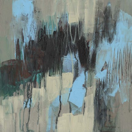 Framed Ocean Blue Abstract I Print