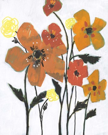 Framed Hot Flowers I Print