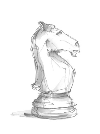 Framed Chess Piece Study I Print