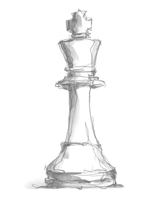 Framed Chess Piece Study II Print