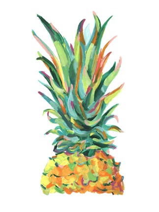 Framed Bright Pop Pineapple I Print