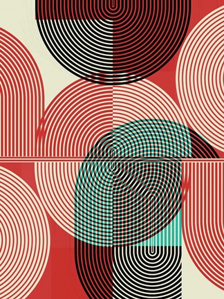 Framed Graphic Colorful Shapes III Print