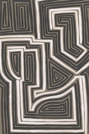 Framed Abstract Maze I Print
