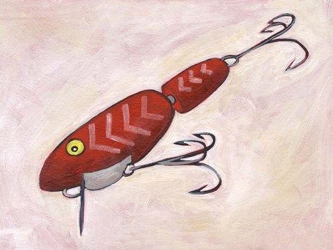 Framed Retro Fishing Lure VI Print