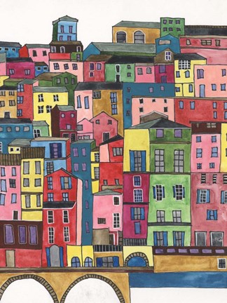 Framed Colorful City II Print