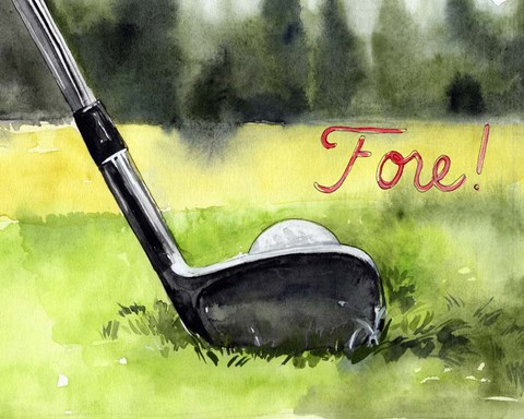 Framed Tee Off Time IV Print
