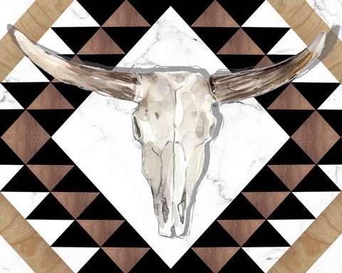 Framed Santa Fe Skulls V Print