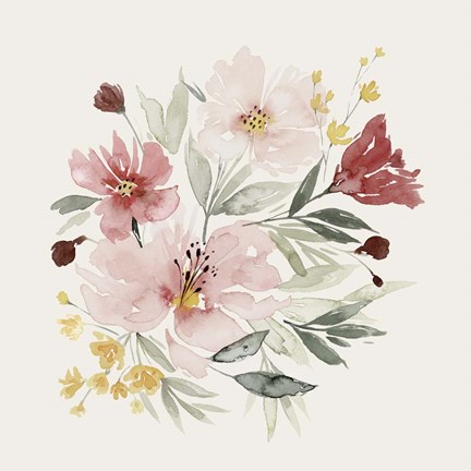 Framed Pink Posy Dance II Print