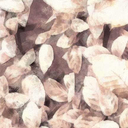 Framed Blush Shaded Leaves III Print