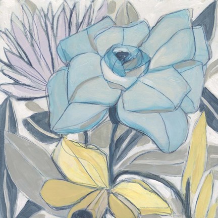 Framed Etched Indigo Fresco I Print