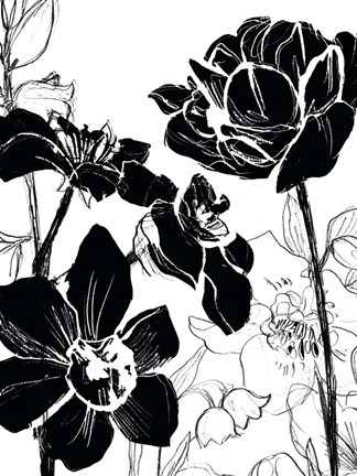 Framed Monotype Garden I Print