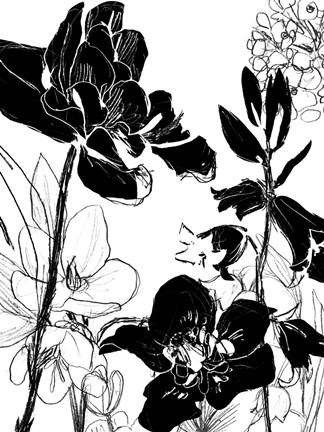 Framed Monotype Garden II Print