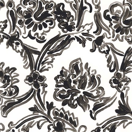 Framed Ink Motif I Print