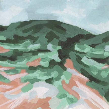 Framed Seafoam Hills I Print