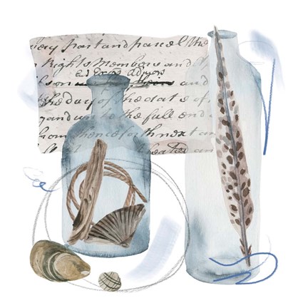 Framed Message in a Bottle V Print