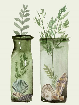 Framed Ocean in a Bottle V Print