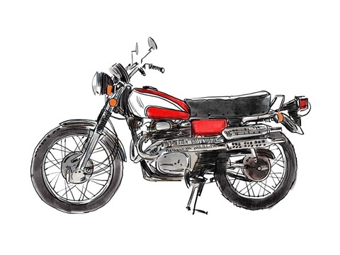 Framed Two Wheels II Print