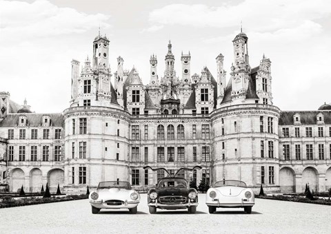 Framed Vintage Roadsters at French Castle Print