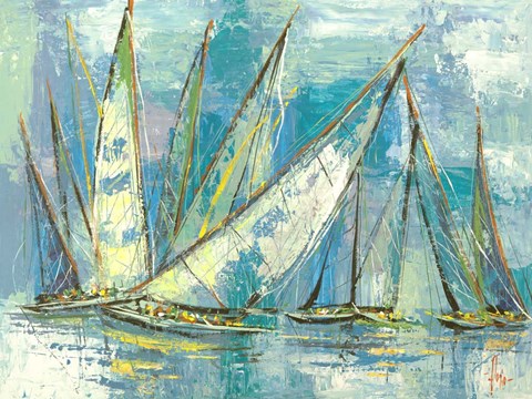 Framed Vele Acquamarina Print