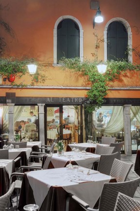 Framed Al Teatro Cafe, Venezia Print