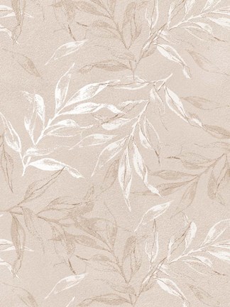 Framed White Leaves 1 Print