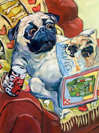 Framed Bark a Lounger Print