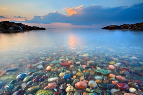 Framed Colored Rocks Print