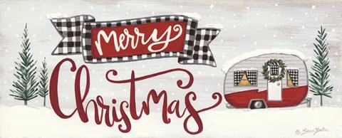 Framed Merry Christmas Camper Print