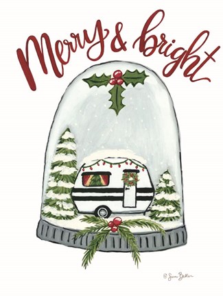 Framed Merry and Bright Camper Print
