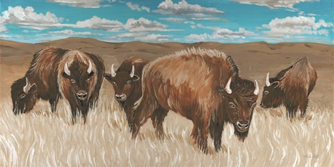 Framed Bison Herd I Print