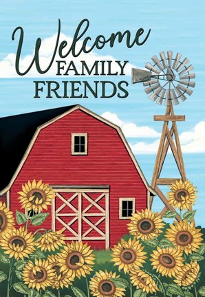 Framed Welcome Family &amp; Friends Barn Print