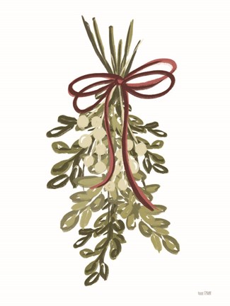 Framed Painterly Mistletoe Print