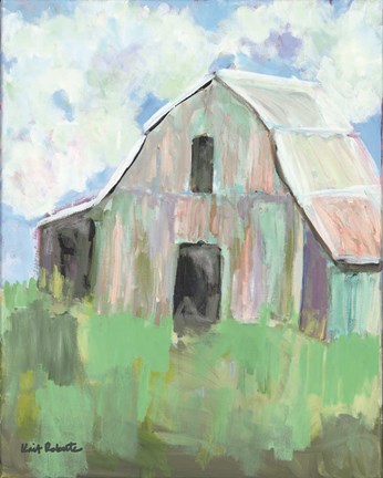 Framed Pastel Barn I Print