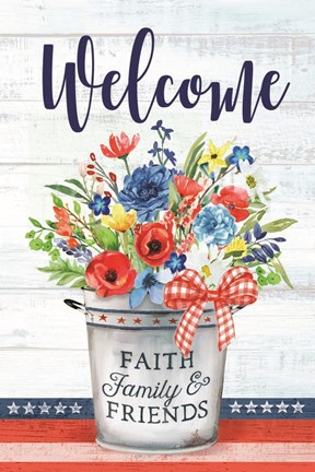 Framed Patriotic Flowers Print