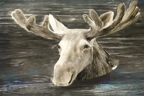 Framed Lake Moose Print