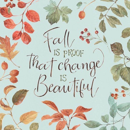 Framed Autumn in Nature 07 on Aqua Print