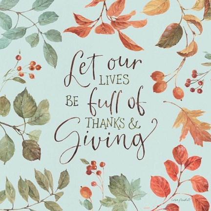 Framed Autumn in Nature 09 on Aqua Print