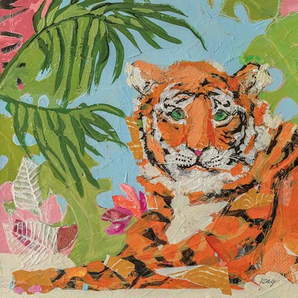 Framed Tiger at Rest Crop Print