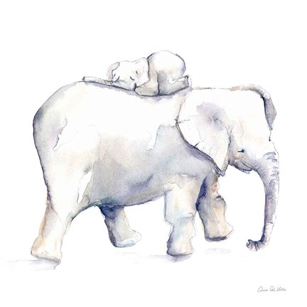 Framed Baby Elephant Love III Print