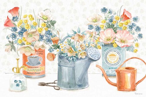 Framed Gardenscape I Print