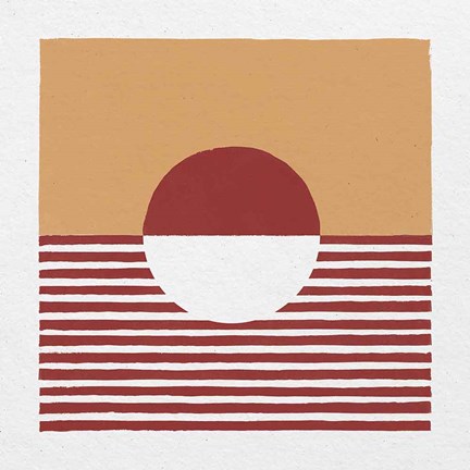 Framed Reflection IV Red Yellow Print